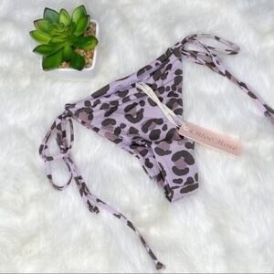 Chloe Rose Dream On Side‎ Tie Bottom in Purple Leopard NWT